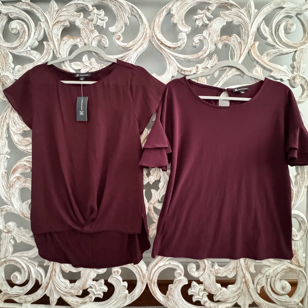 INC International Concepts Burgundy Blouse Set